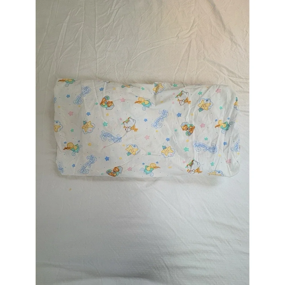 Twinkle Twinkle Rub A Dub Teddy Bear Stars Sheep Vintage Crib Sheet Light‎ Blue